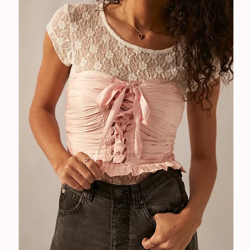 Aurora silky corset top! Gorgeous, ballet pink. Brand new with tags, never worn!
